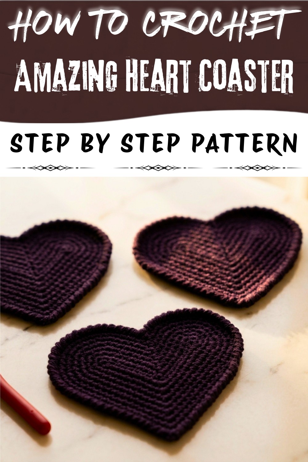 Free Amazing Crochet Heart Coaster Pattern
