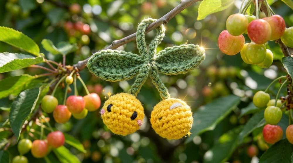 Free Crochet Cherry Keychain Pattern to Brighten Small Spaces