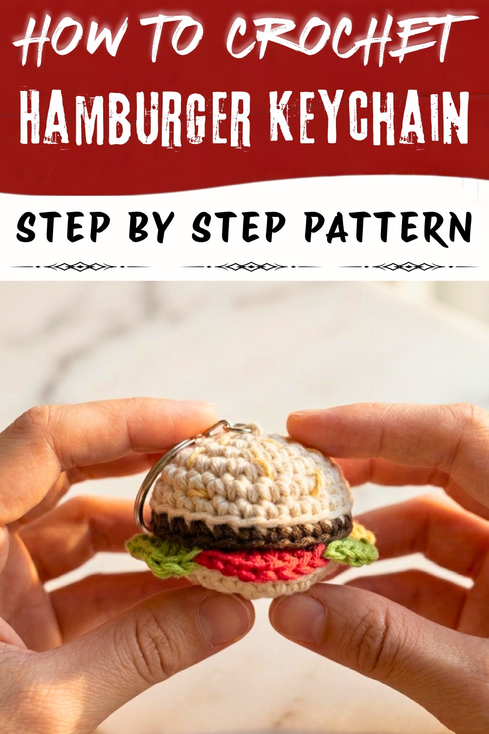 Free Crochet Hamburger Keychain Pattern
