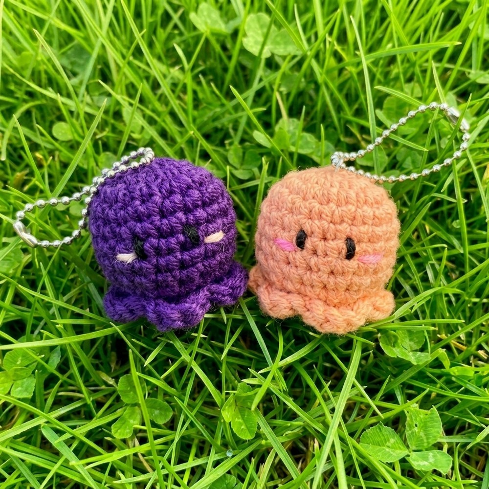 Free Crochet Octopus Keychain Pattern for Key and Bag Charm