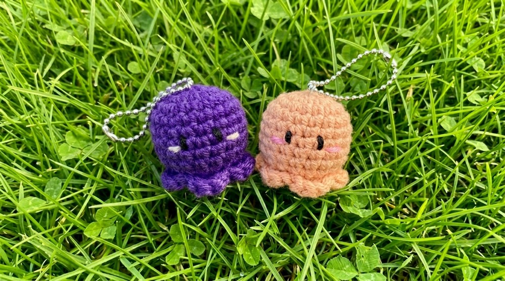 Free Crochet Octopus Keychain Pattern for Key and Bag Charm