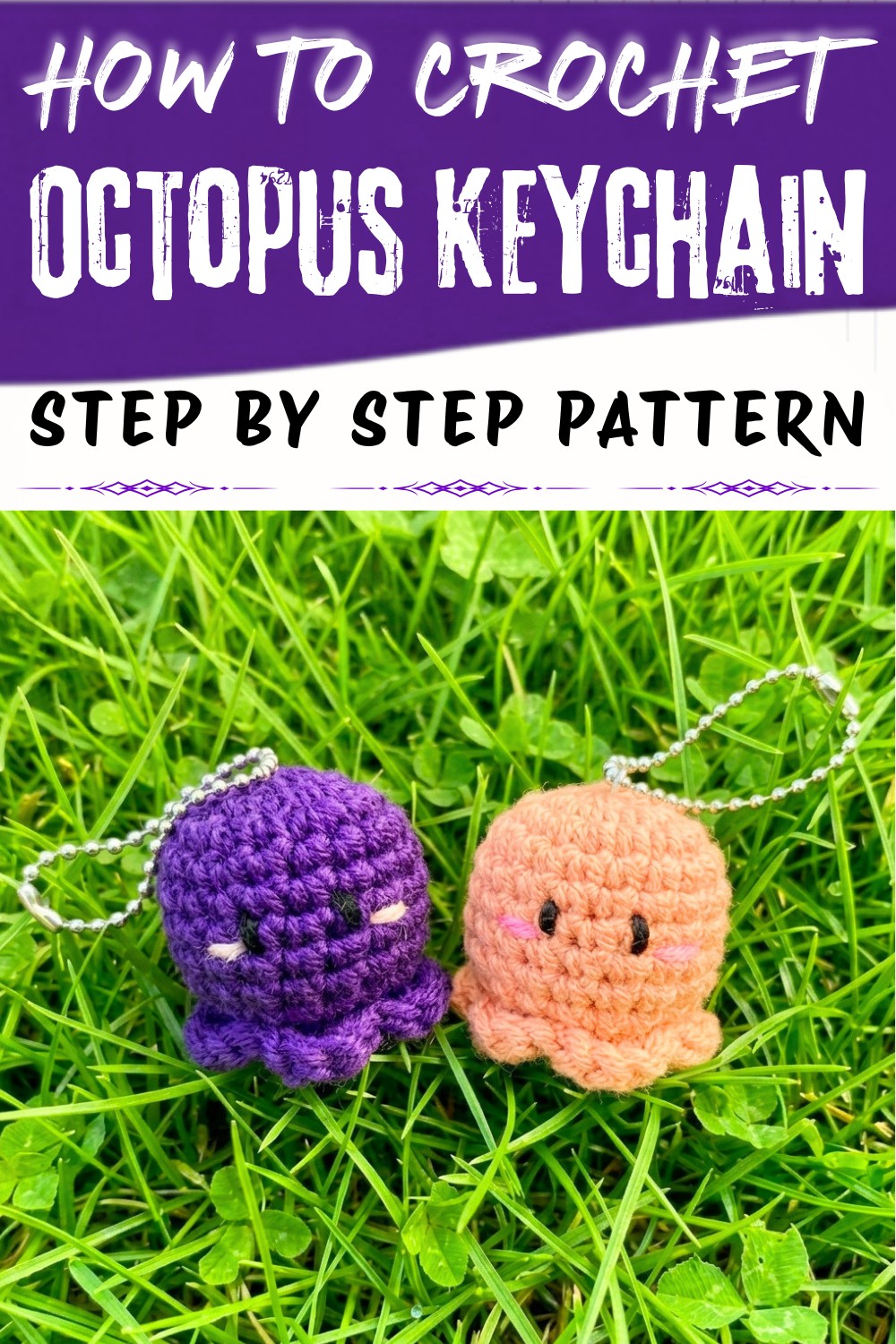 Free Crochet Octopus Keychain Pattern for Key and Bag Charm