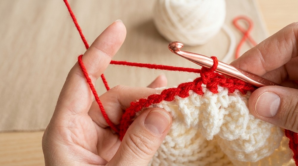 Free Crochet Work Sock Hat Pattern - Front Post Stitches 