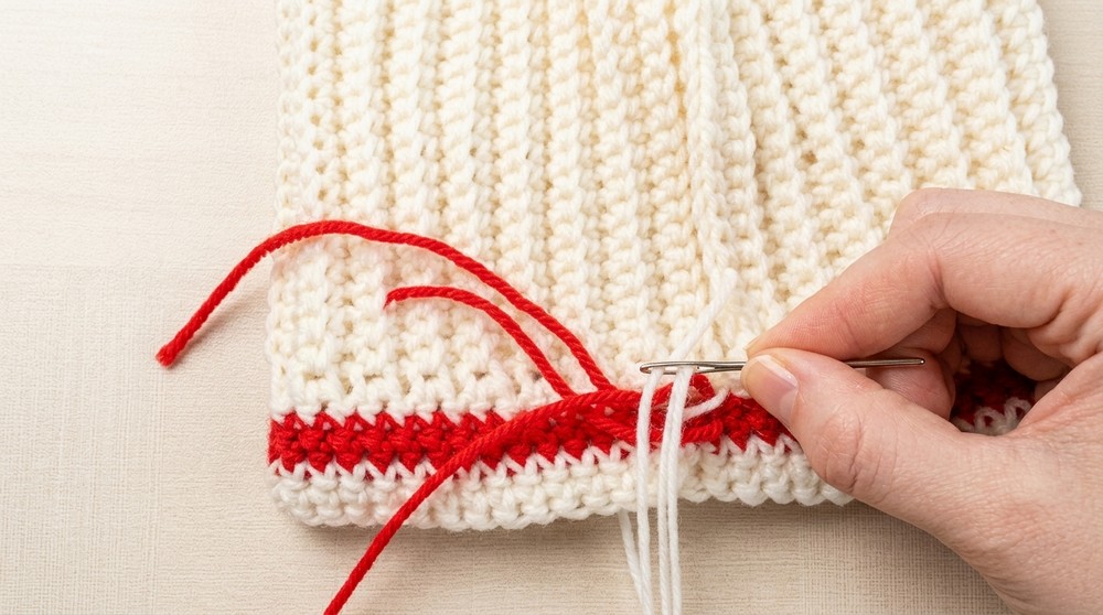 Free Crochet Work Sock Hat Pattern - Front Post Stitches 