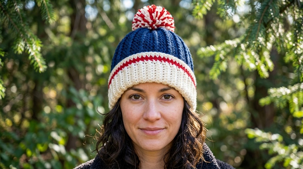 Free Crochet Work Sock Hat Pattern - Front Post Stitches 