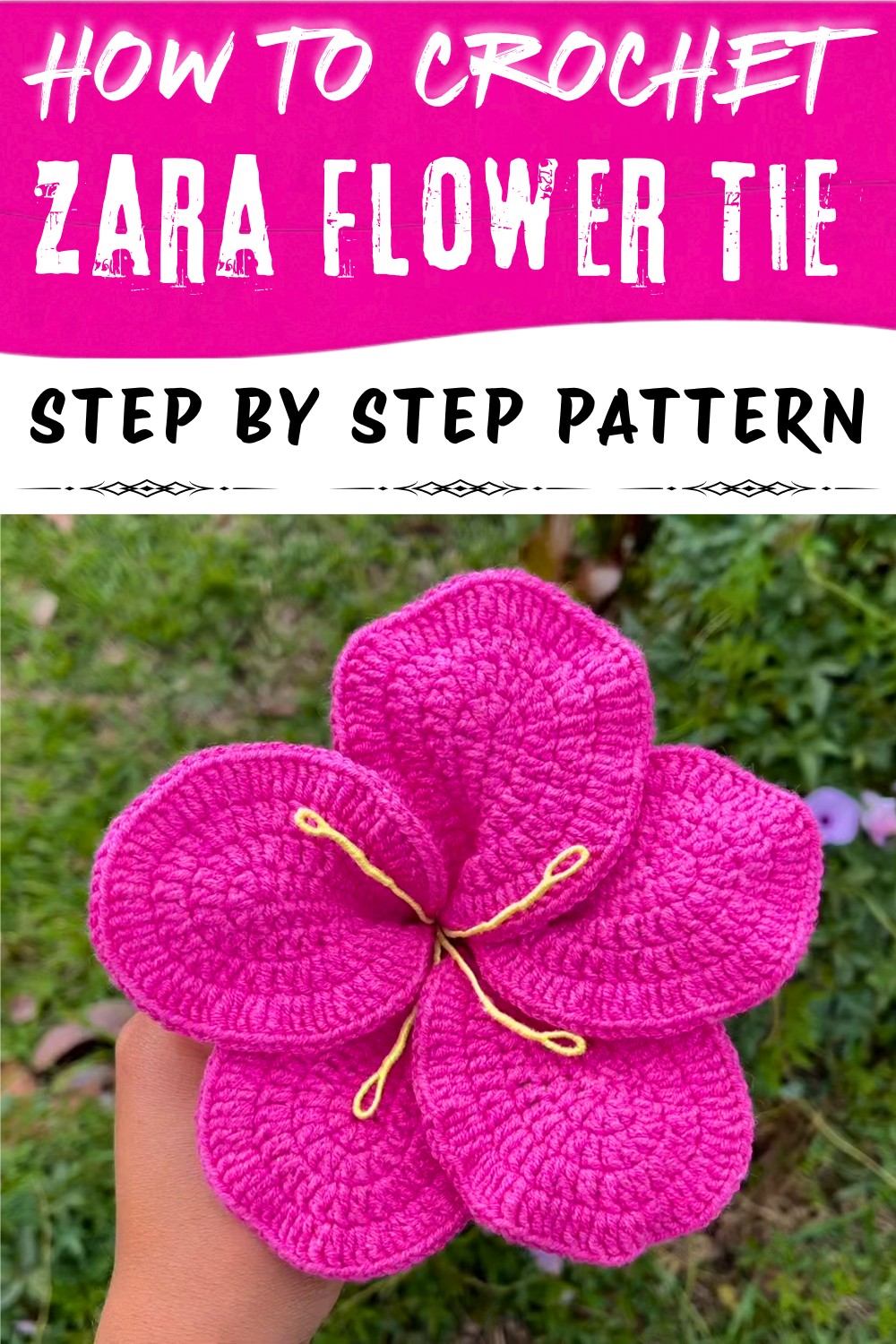 Free Crochet Zara Flower Tie Pattern