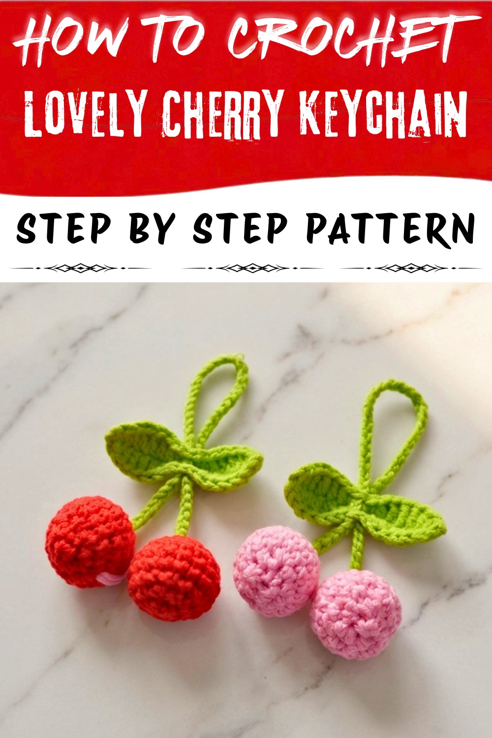 Free Lovely Crochet Cherry Keychain Pattern