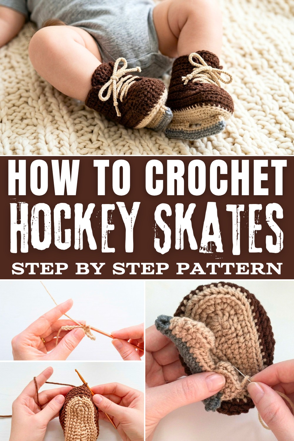How to Crochet Hockey Skates Free Pattern Using Acrylic Yarn