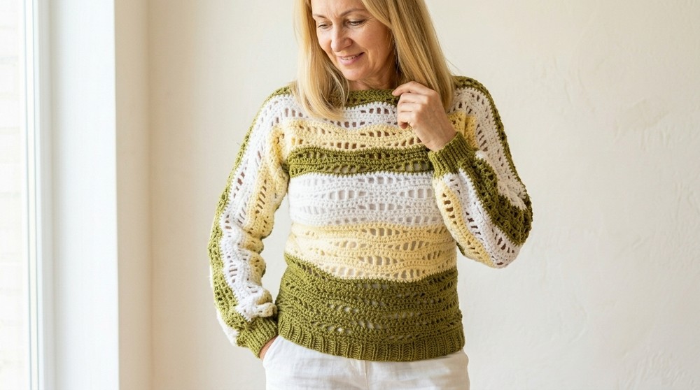 How to Crochet Wave Sweater Pattern for Relaxed Days