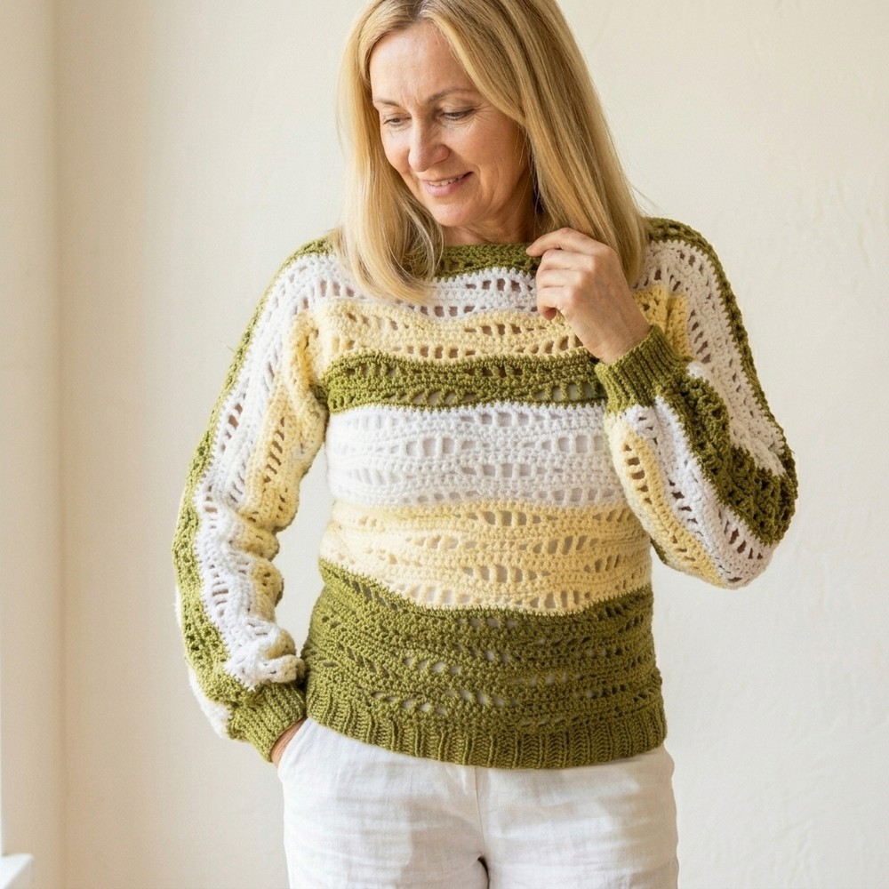 How to Crochet Wave Sweater Pattern for Relaxed Days