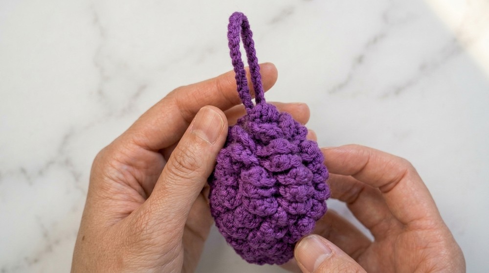 How to Easy Crochet Pine Cone Bag Charm Pattern for Beginners