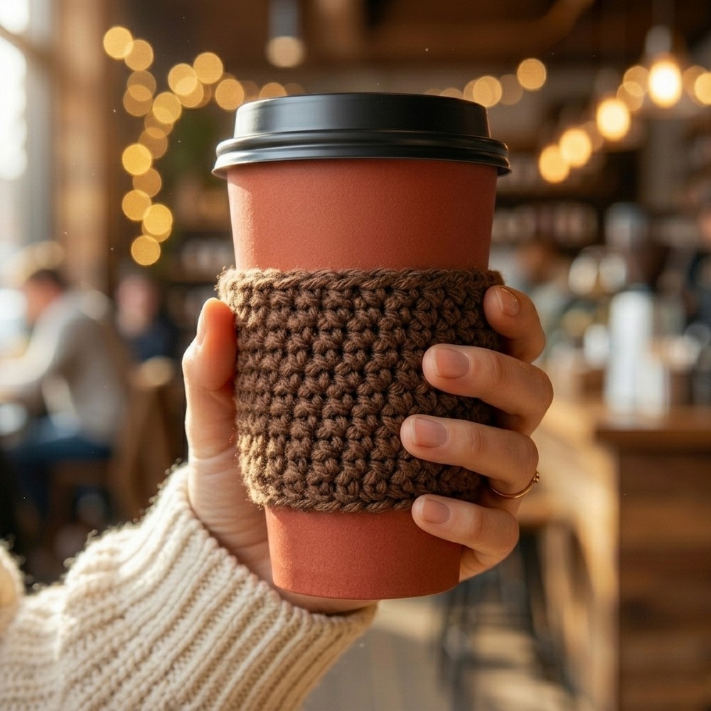 How to Free Crochet Coffee Cozy Pattern for daily use
