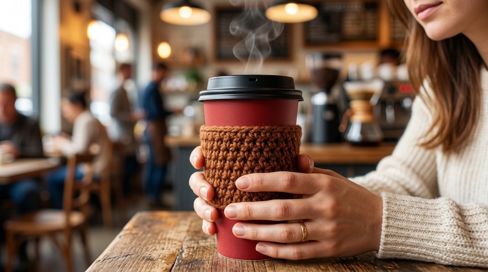 How to Free Crochet Coffee Cozy Pattern for daily use