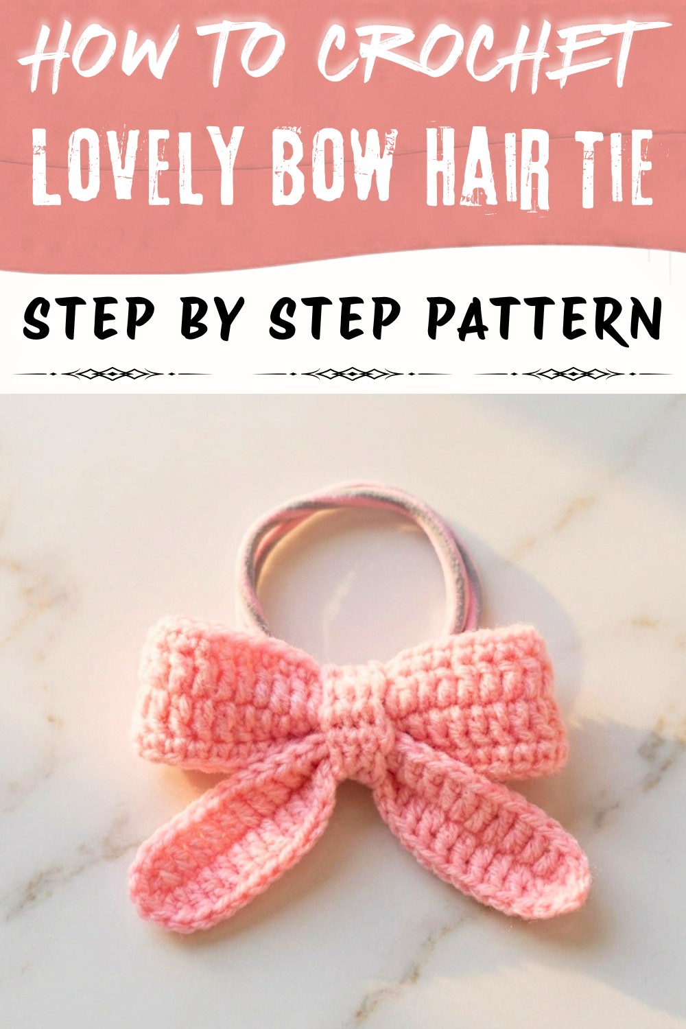 Lovely Crochet Bow Hair Tie Pattern (1)