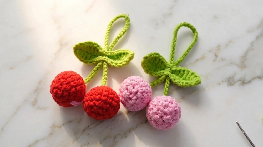 Lovely Crochet Cherry Keychain Pattern 6
