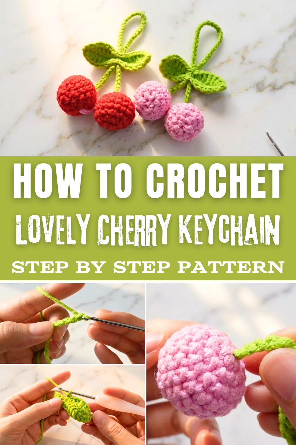Lovely Crochet Cherry Keychain Pattern