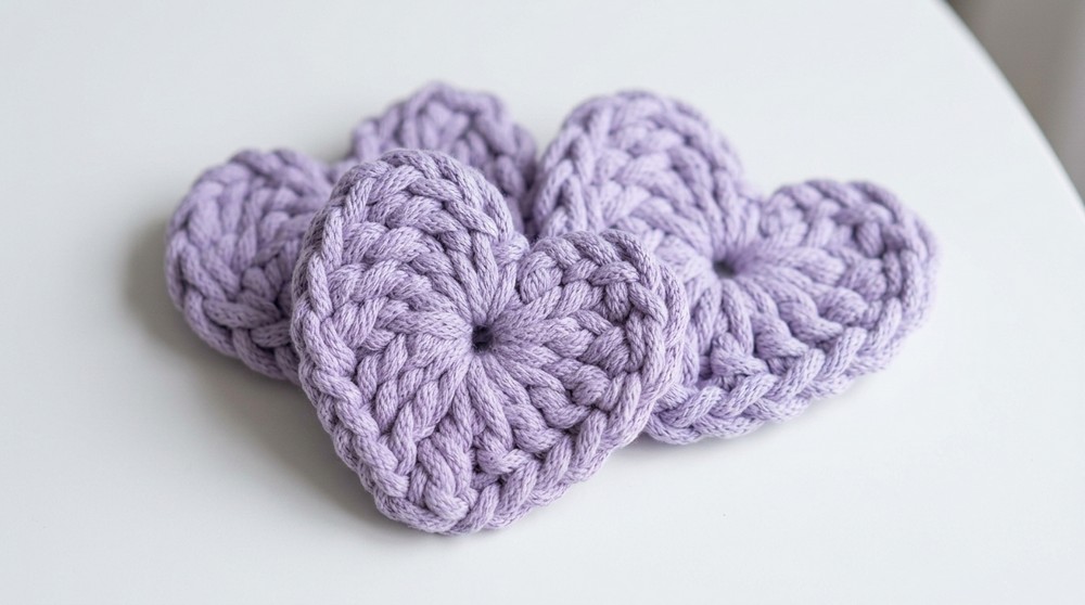Make THIS crochet heart in 15 minutes! Coaster step by step 7