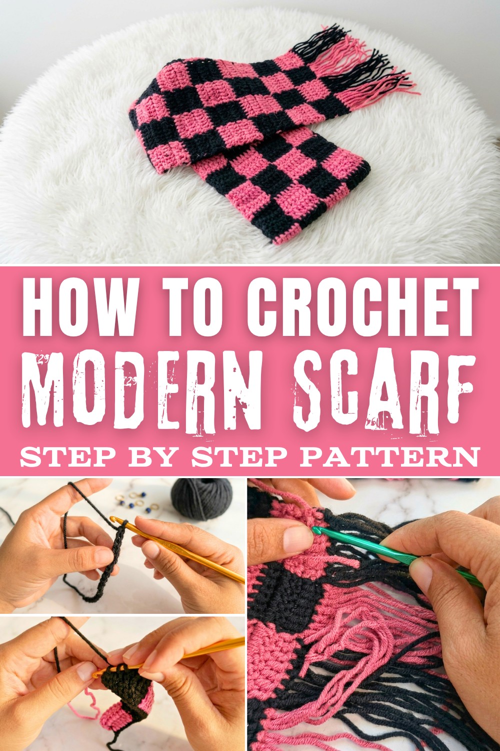 Modern Free Crochet Scarf