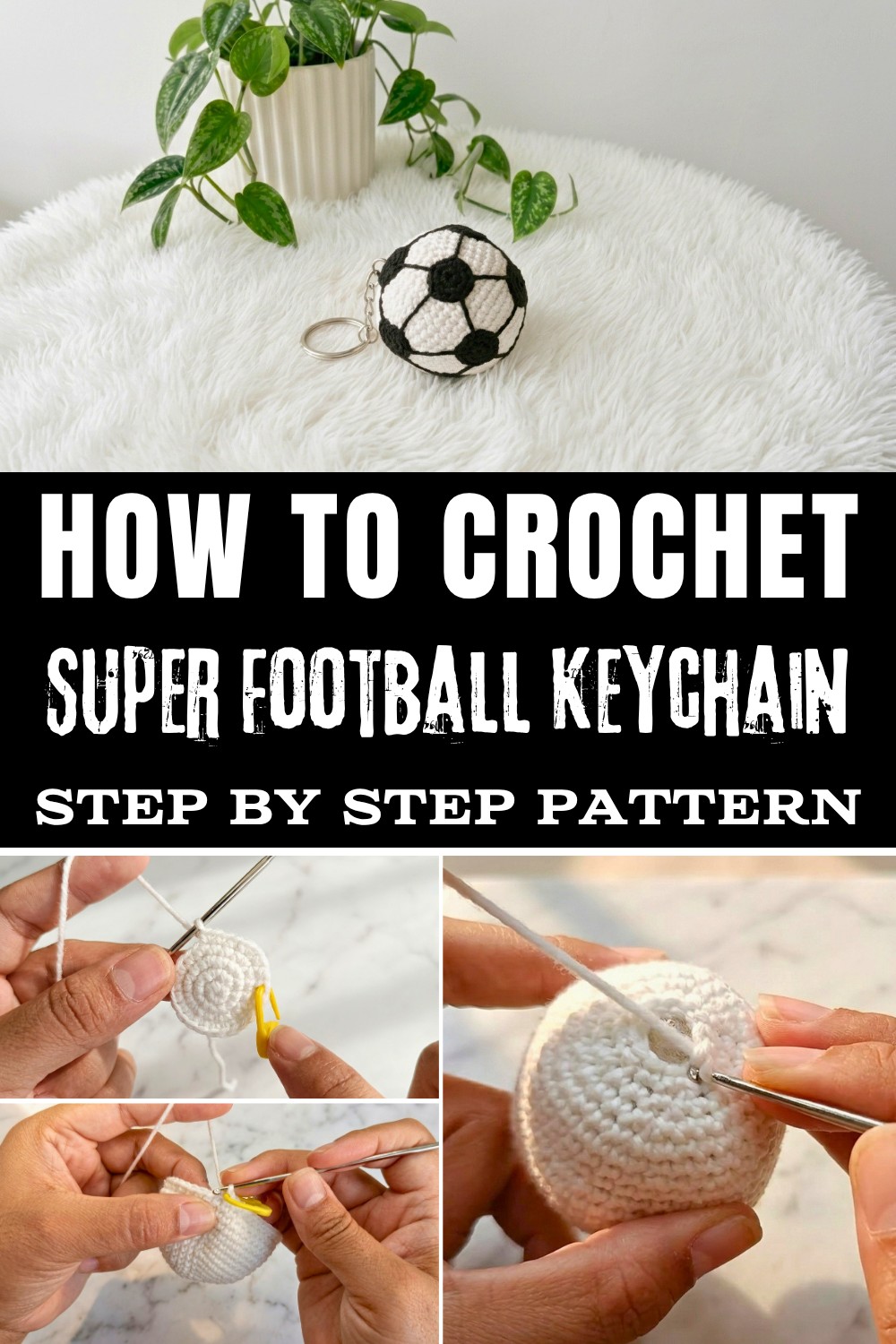 Super Crochet Football Keychain Pattern