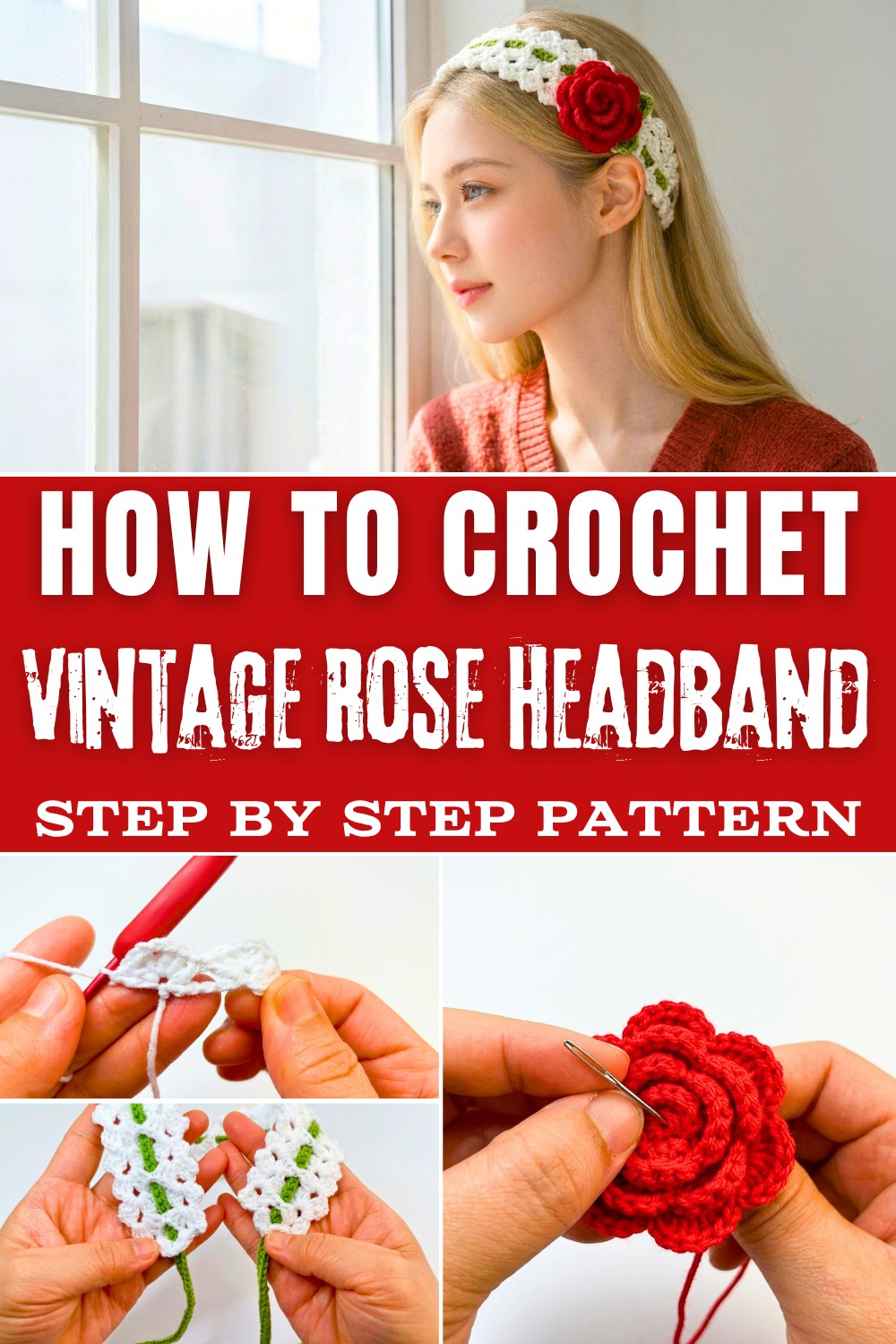 Unique Free Crochet Vintage Rose Headband Pattern