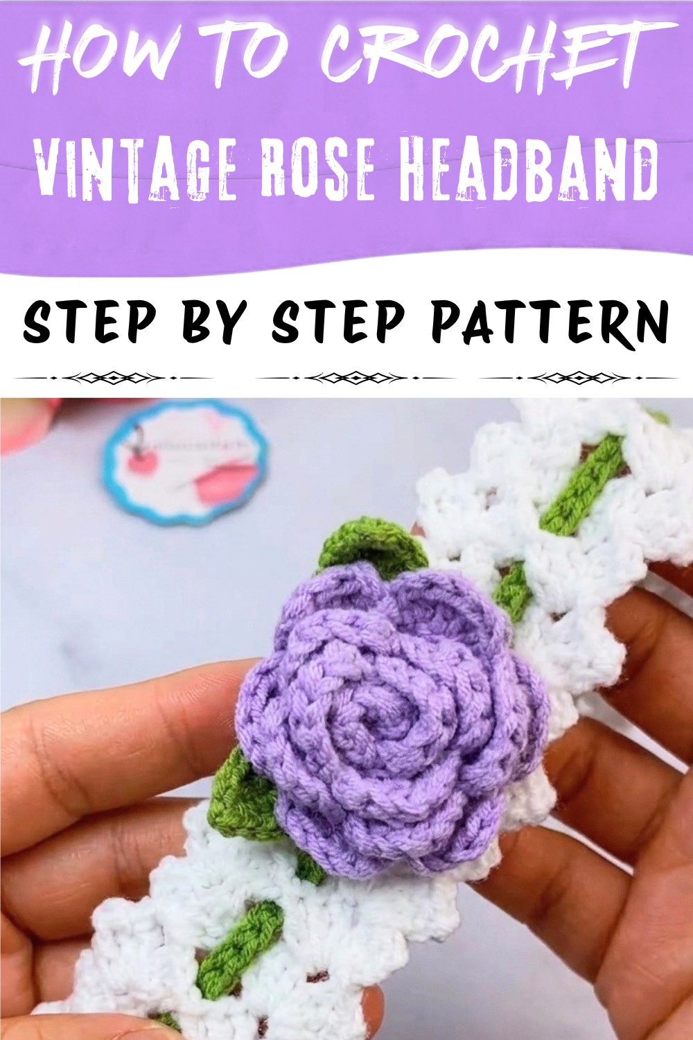 Vintage Rose Crochet Headband Pattern (1)