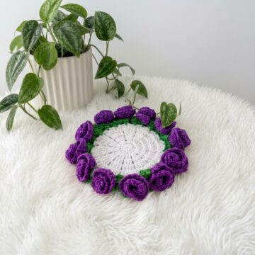 Rose Coaster Mini Bouquet Free Crochet Pattern for Floral Accents
