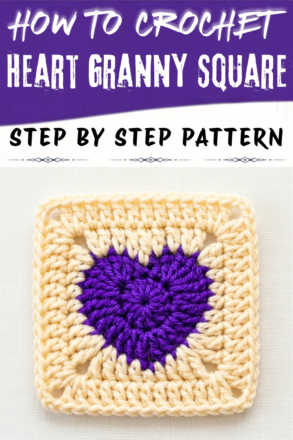 Easy Crochet Heart In A Granny Square Free Pattern Step by Step