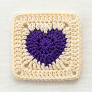Easy Crochet Heart In A Granny Square Free Pattern Step by Step