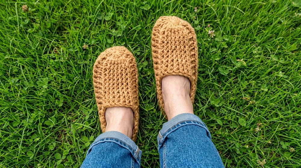 Eco-Friendly Crochet House Slippers Pattern Keep Feet Warm