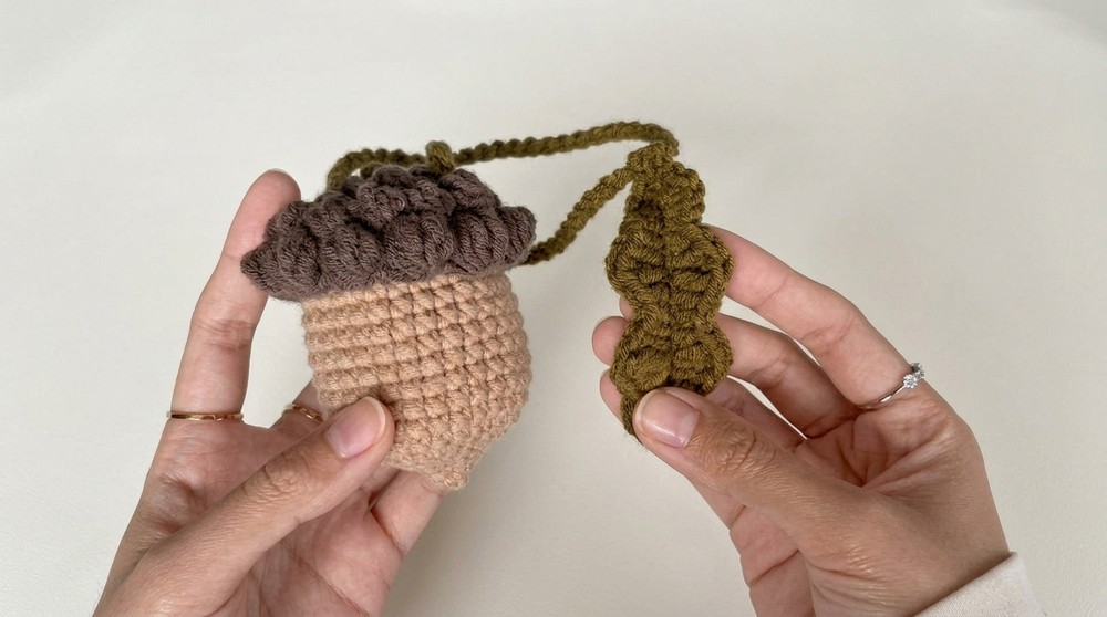 Crochet Acorn and Oak Leaf Bag Charm
