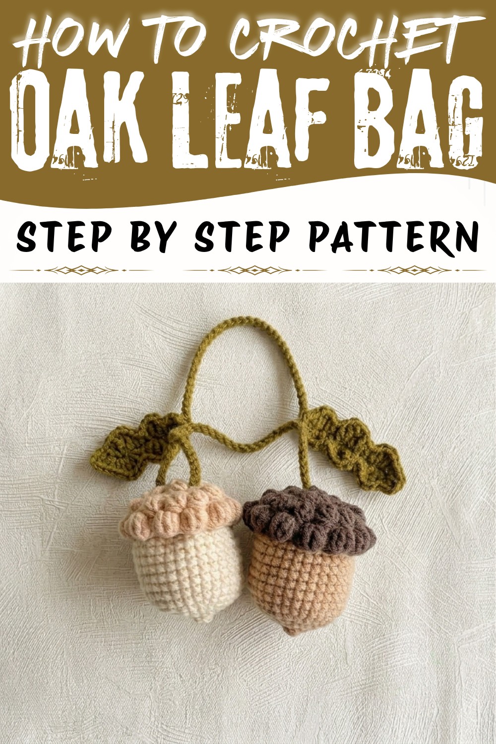 Crochet Acorn and Oak Leaf Bag Charm