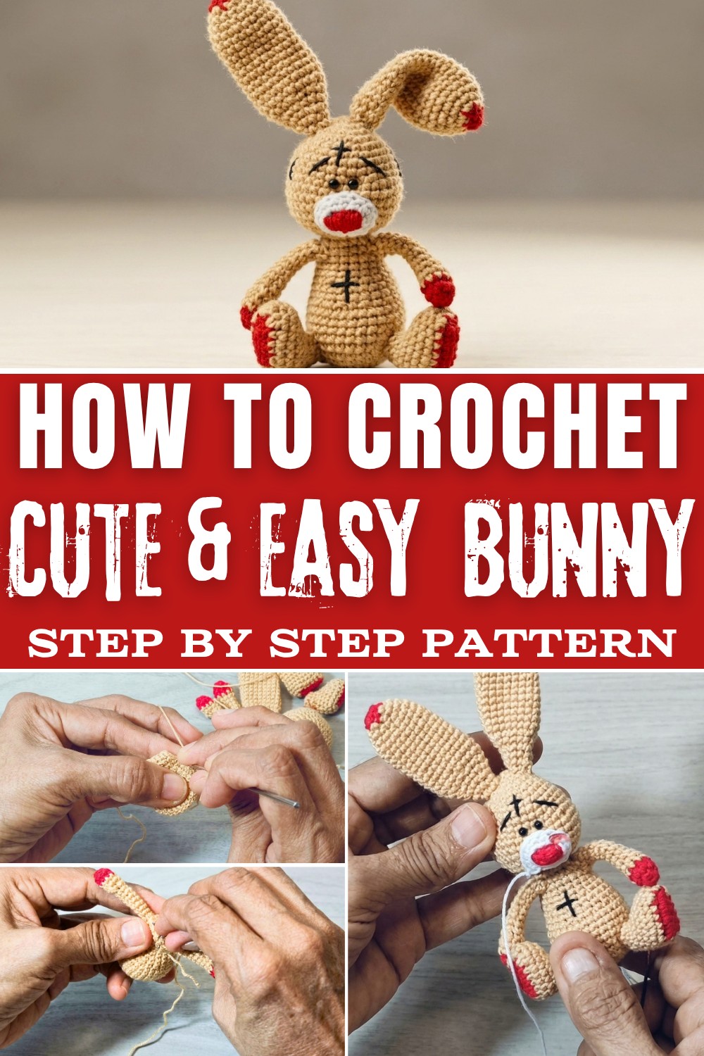 Crochet Beaten-Up Bunny Pattern