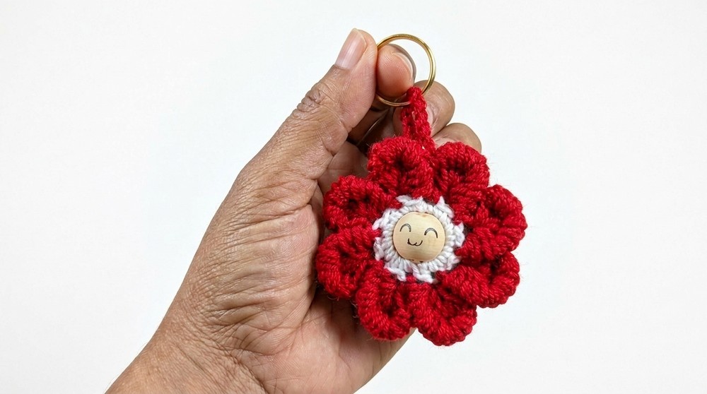 Crochet Flower Keychains for Beginners (6)