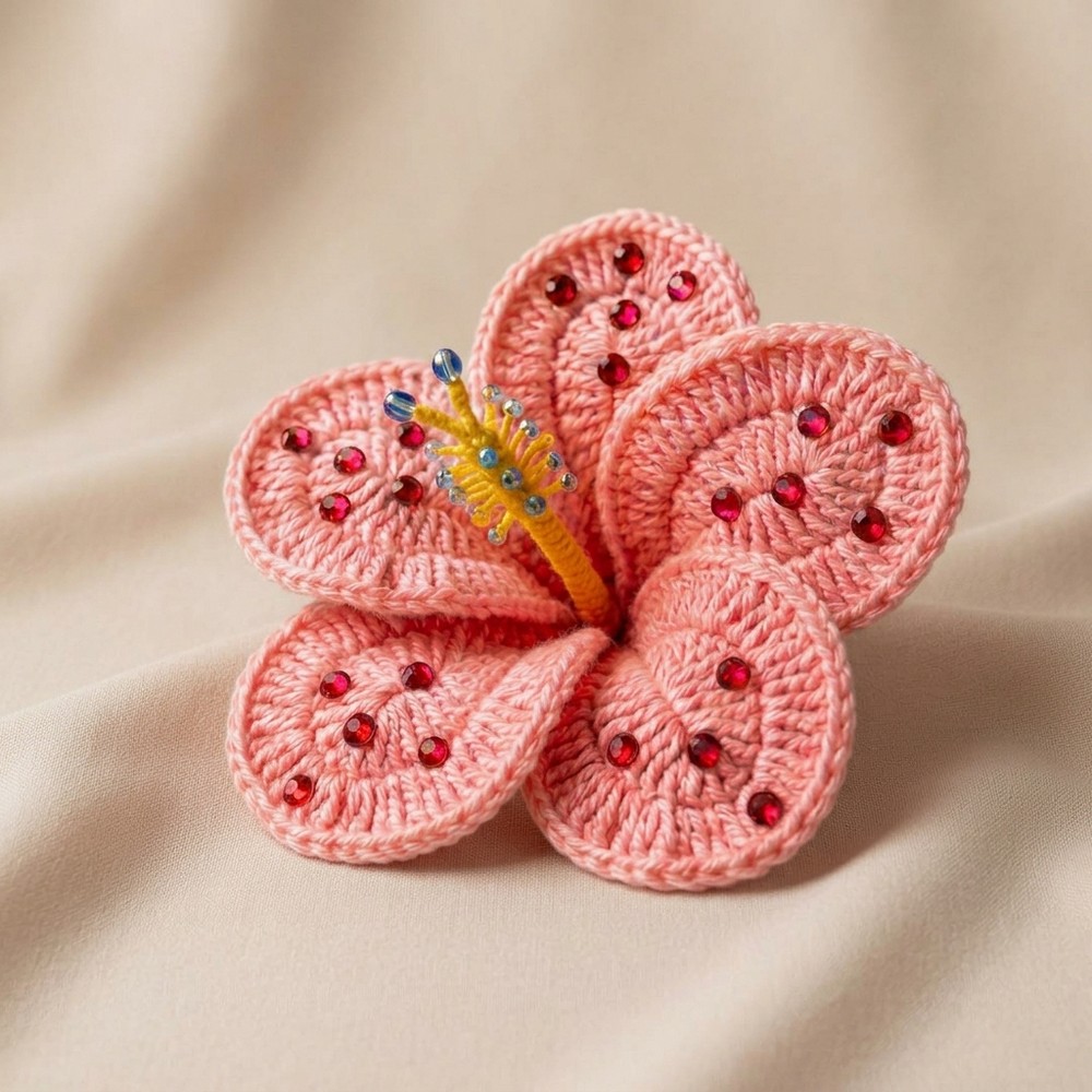 Crochet Hibiscus Flowers (5)