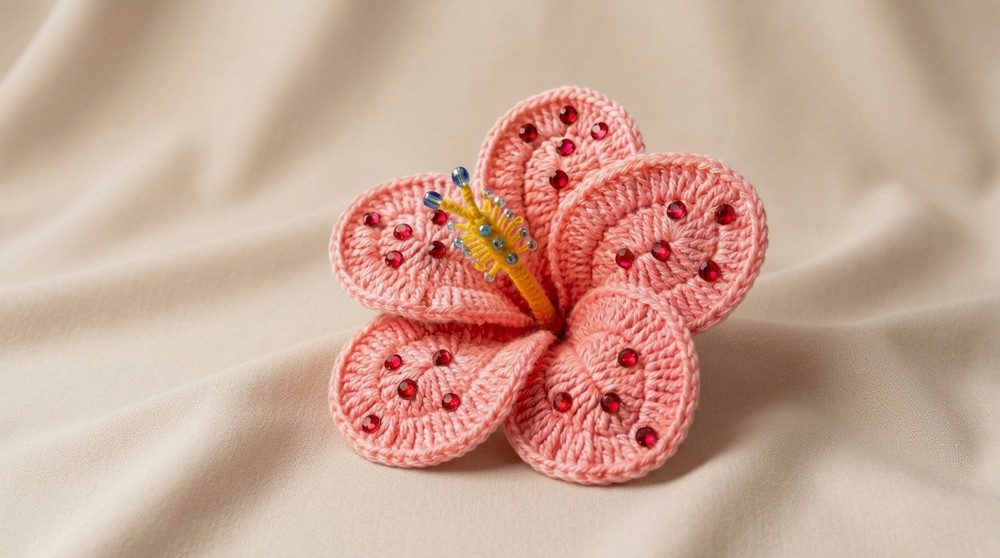Crochet Hibiscus Flowers (6)