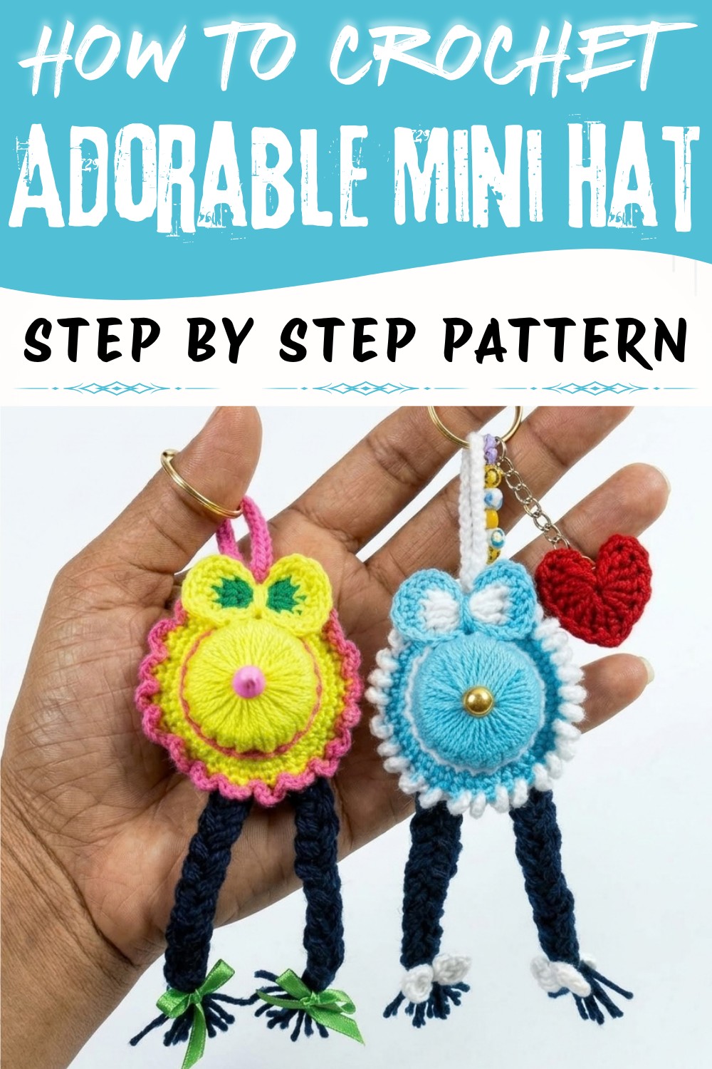 _Crochet Recycled Bottle Cap Mini Hat Keychain Pattern