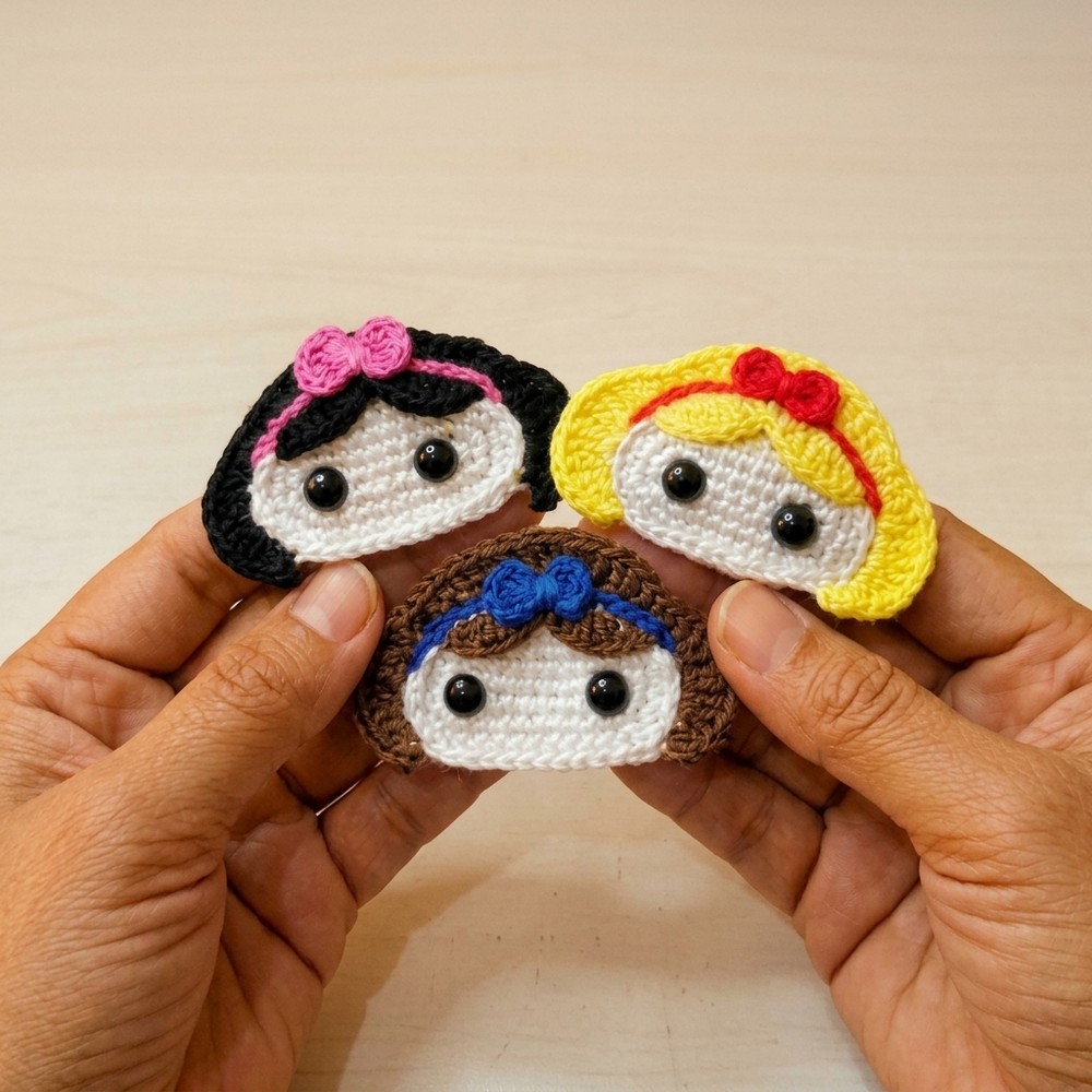 Crochet Snow White Hair Clip Pattern (4)