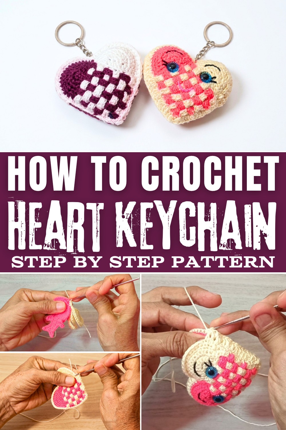 Crochet These Heart Keychain (1)
