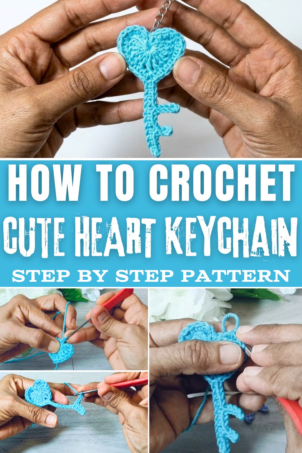 Crochet the cutest HEART Keychain (1)