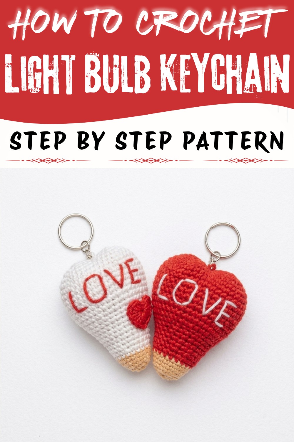 Cute Crochet Light Bulb Keychain Free Pattern (1)