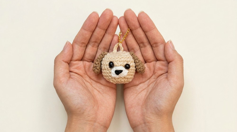 Cutest Crochet Dog Keychain tutorial