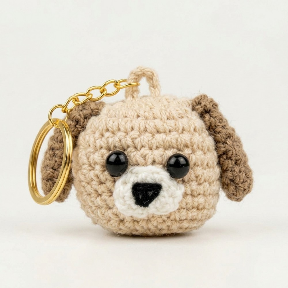 Cutest Crochet Dog Keychain tutorial
