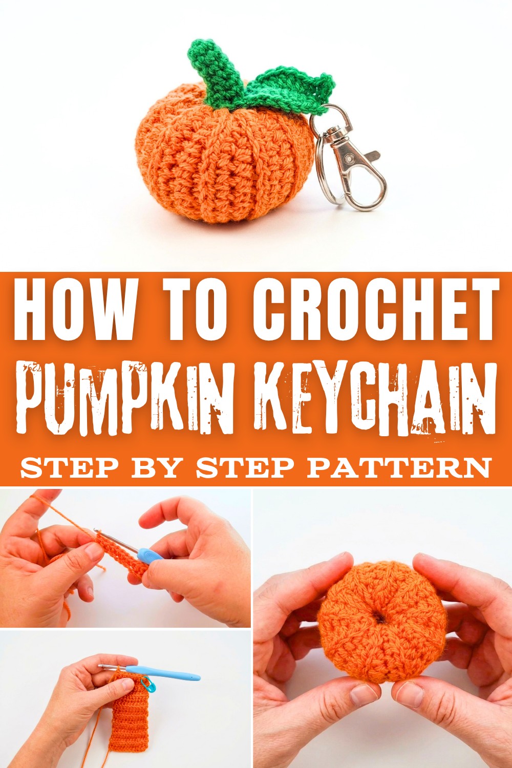 EASY Crochet Pattern keychain Pumpkin for the beginners Halloween HOW TO