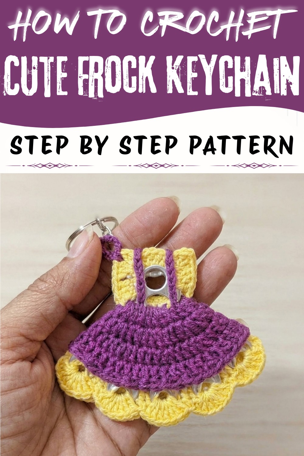 How to Crochet These Cute Frock Keychain With Can Tabs