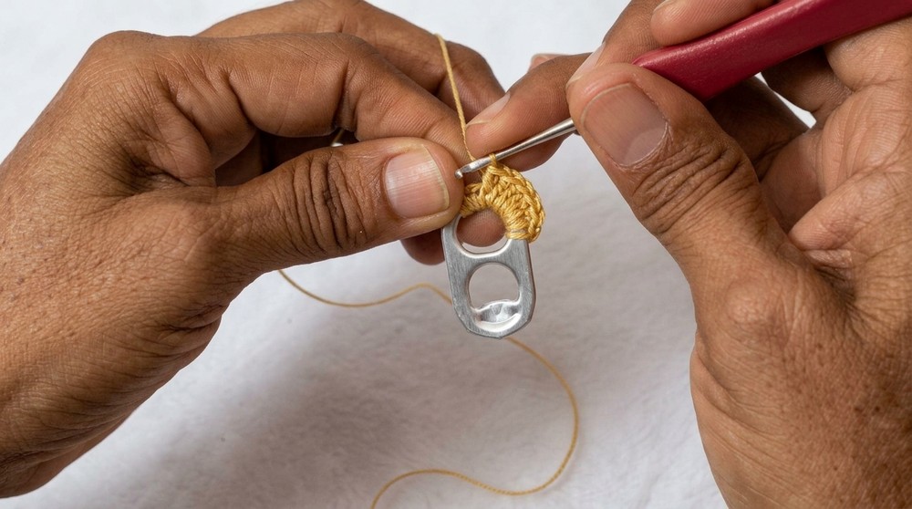 How to Crochet a recycled CHRISTMAS BELL (Step by Step) (2)