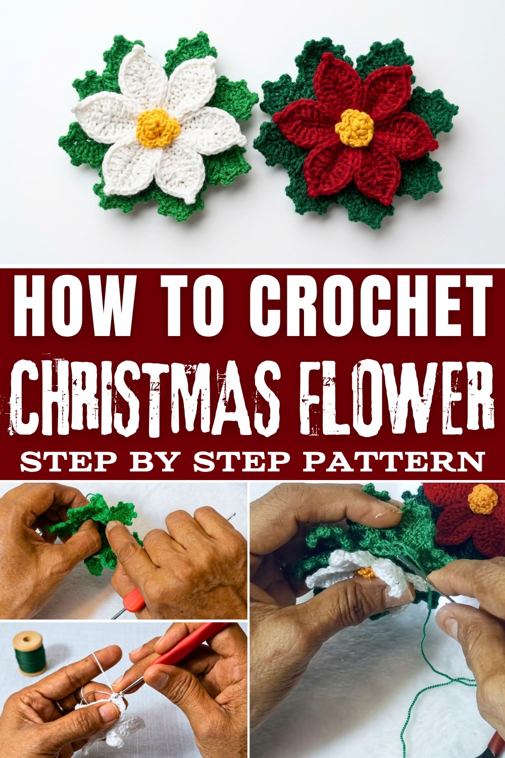 How to crochet a CHRISTMAS FLOWER (1)