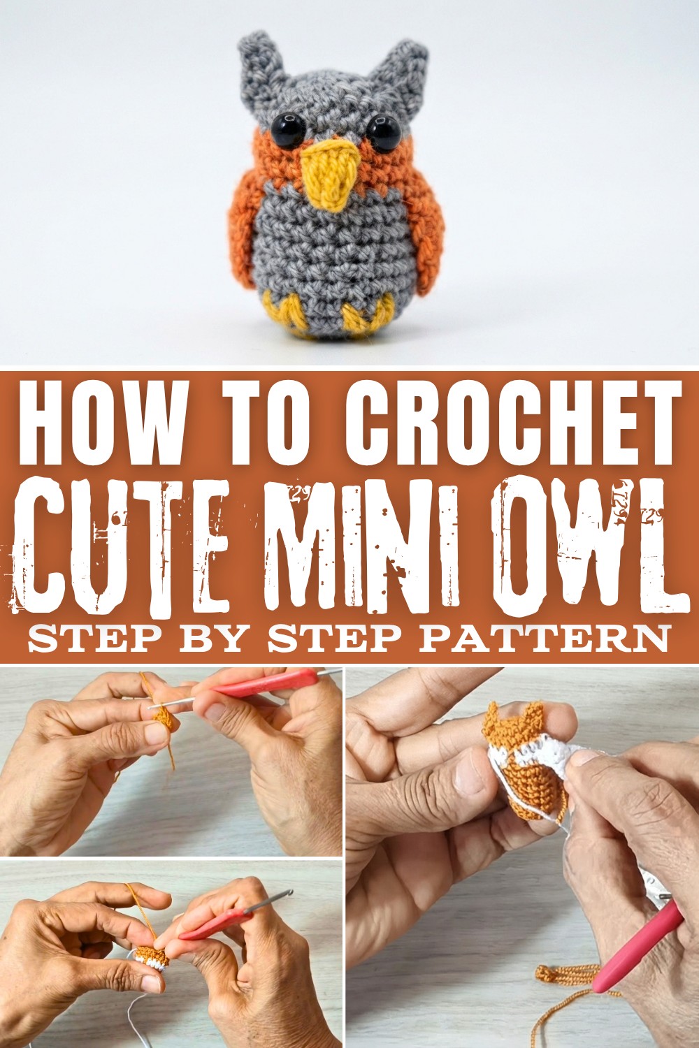 How to crochet mini owls step by step