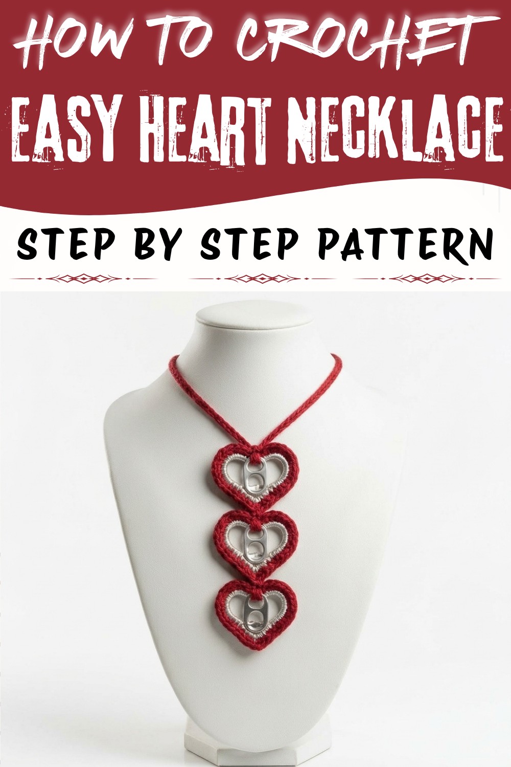 How to weave a heart necklace with rings (Step by Step)