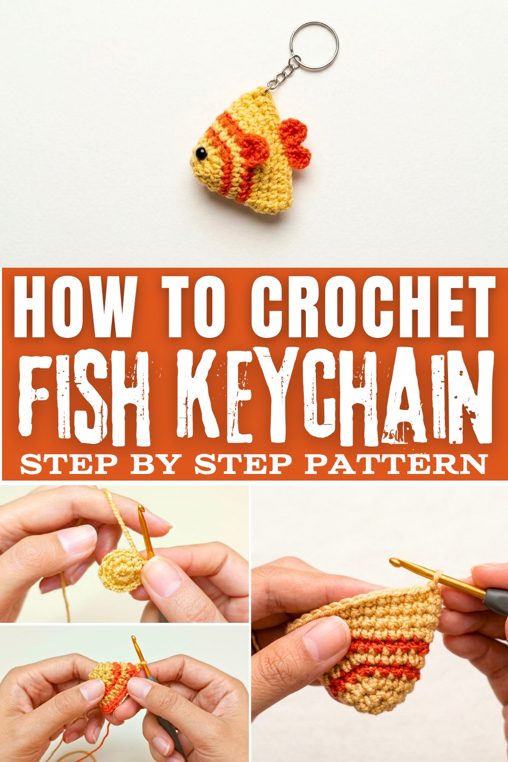 Simple no-sew Fish Crochet keychain Tutorial