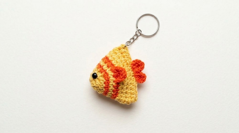 Simple no-sew Fish Crochet keychain Tutorial